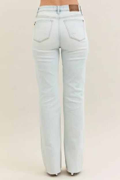 Judy Blue Full Size Destroy & Fray Hem Bootcut Jeans