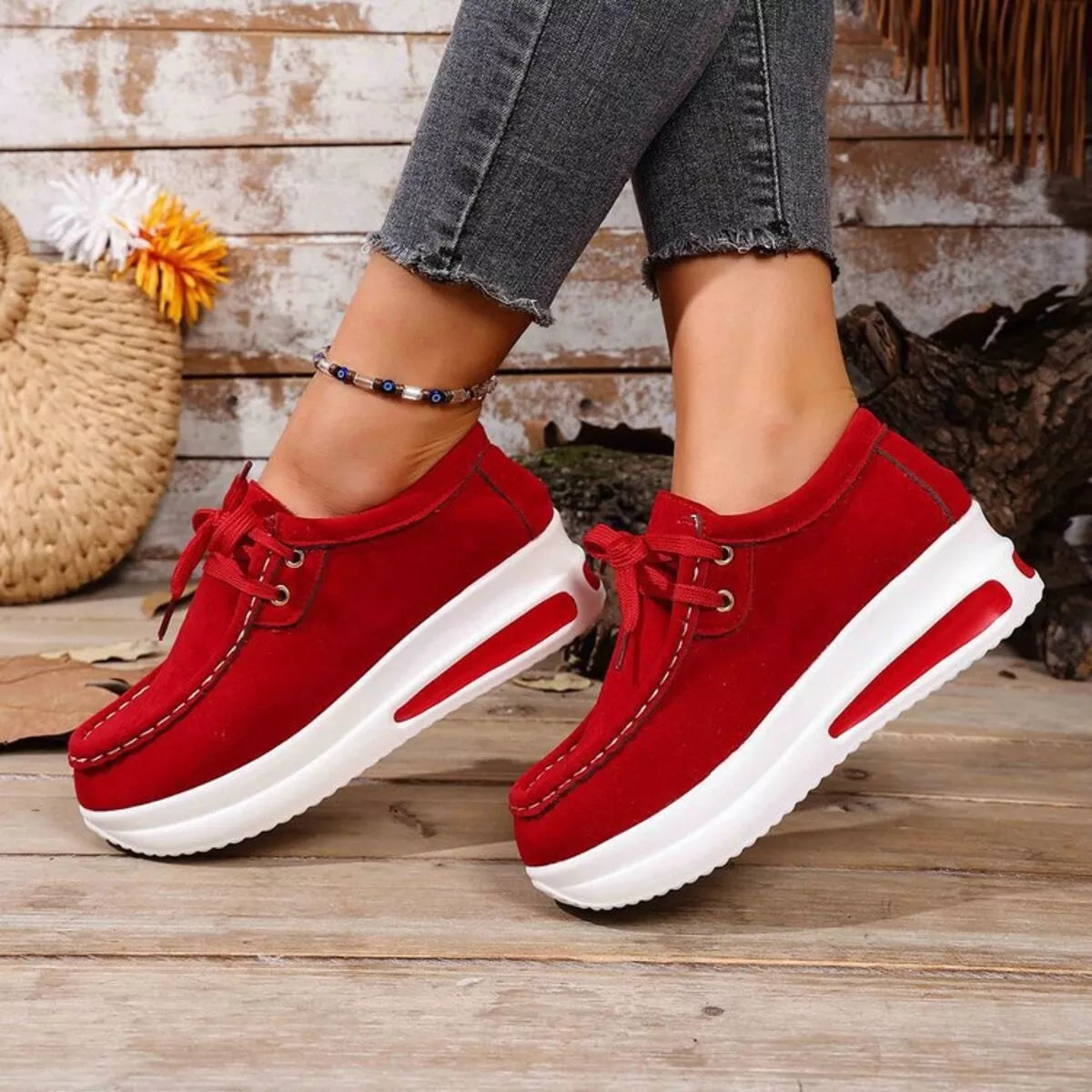 Round Toe Platform Sneakers