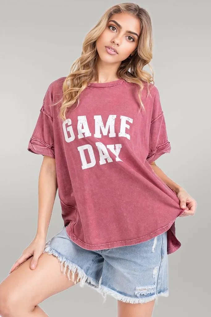 Mittoshop GAME DAY Round Neck Short Sleeve T-Shirt