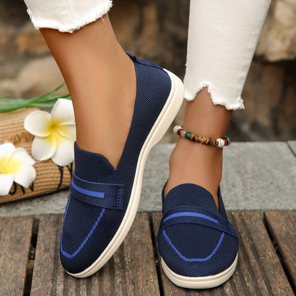 Mesh Breathable Round Toe Slip - Ons - Trendsi - Dark Blue - 43(US11) - 100600612671666