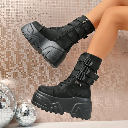 Round Toe Platform Boots