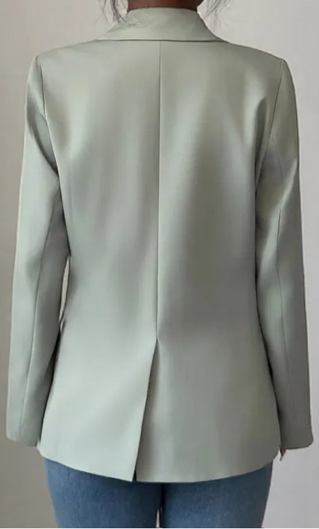 One Button Lapel Collar Blazer