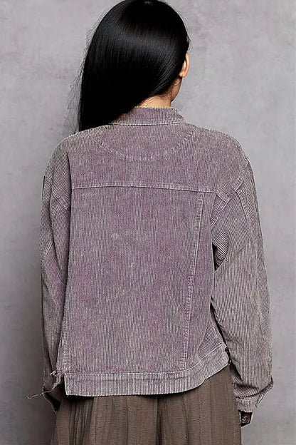 POL Button Down Corduroy Trucker Jacket