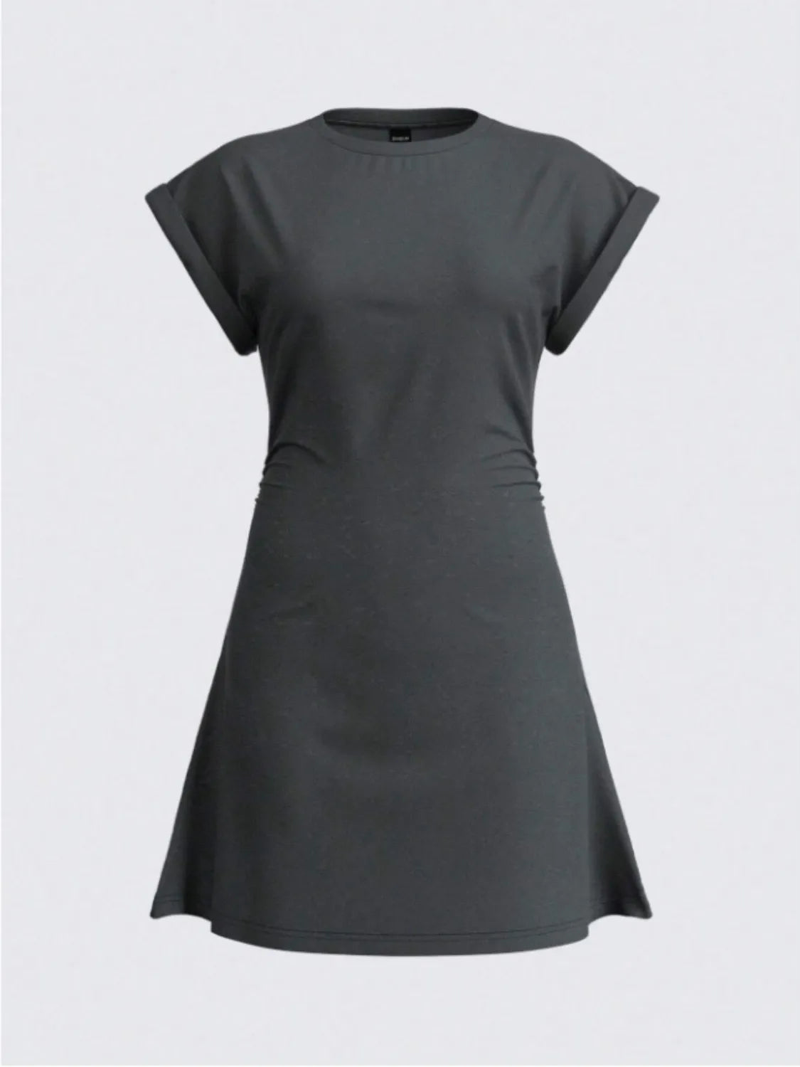 Round Neck Short Sleeve Mini Tee Dress