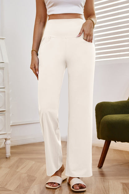 High Waist Wide Leg Pants with Pockets