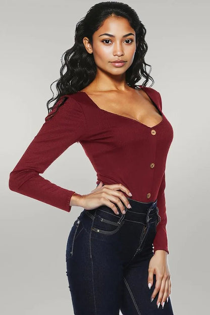 Button Detail Bodysuit