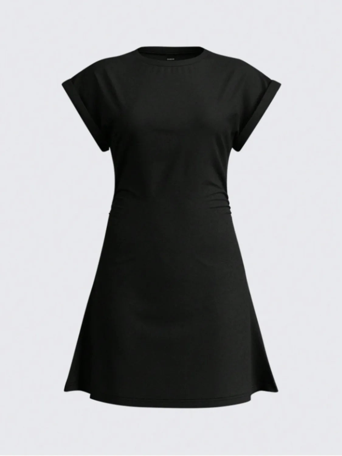 Round Neck Short Sleeve Mini Tee Dress