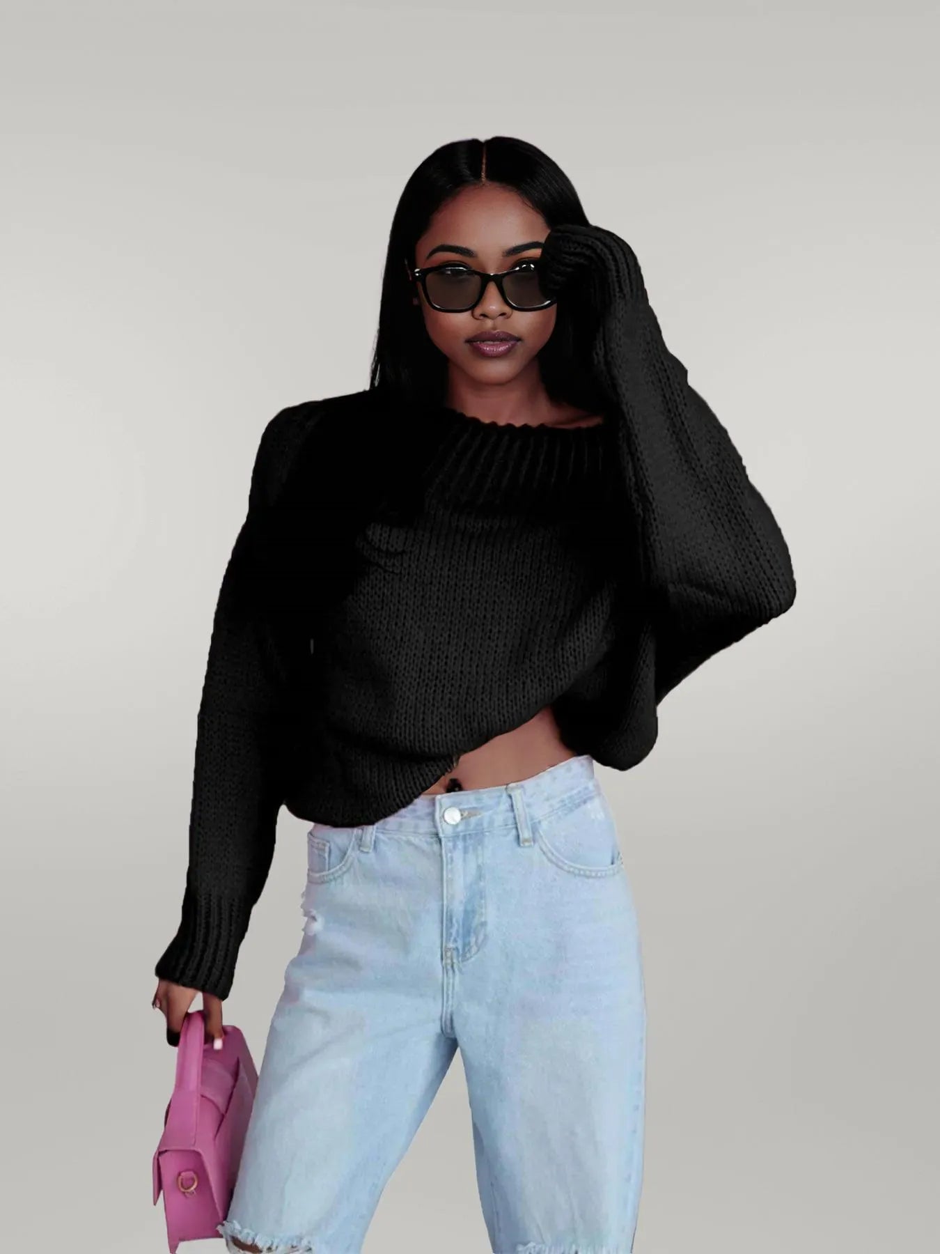 Boat Neck Drop Shoulder Sweater