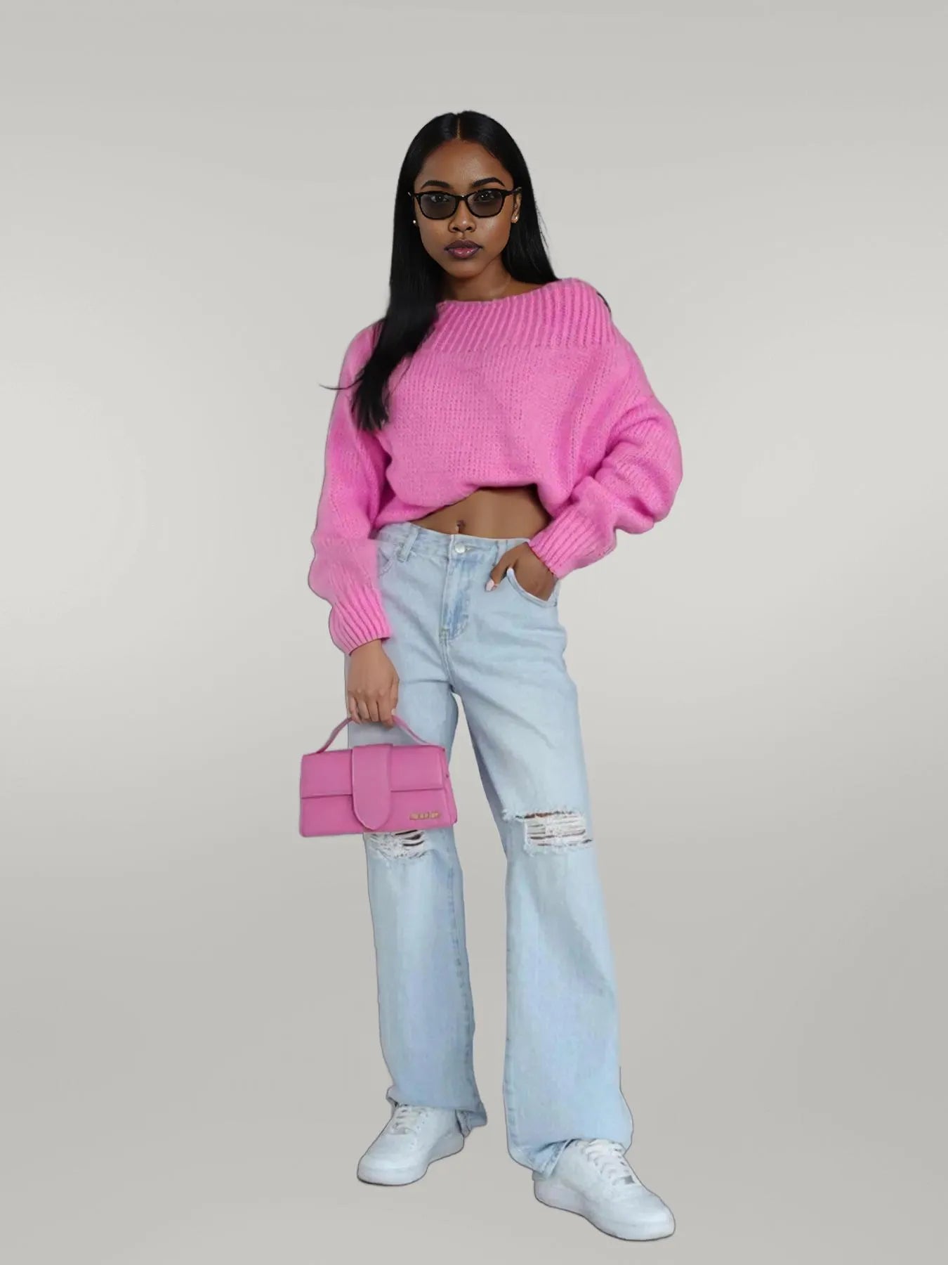 Boat Neck Drop Shoulder Sweater