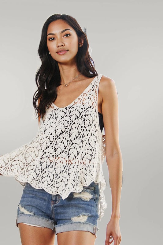 ADORA Leaf Crochet Tank Top