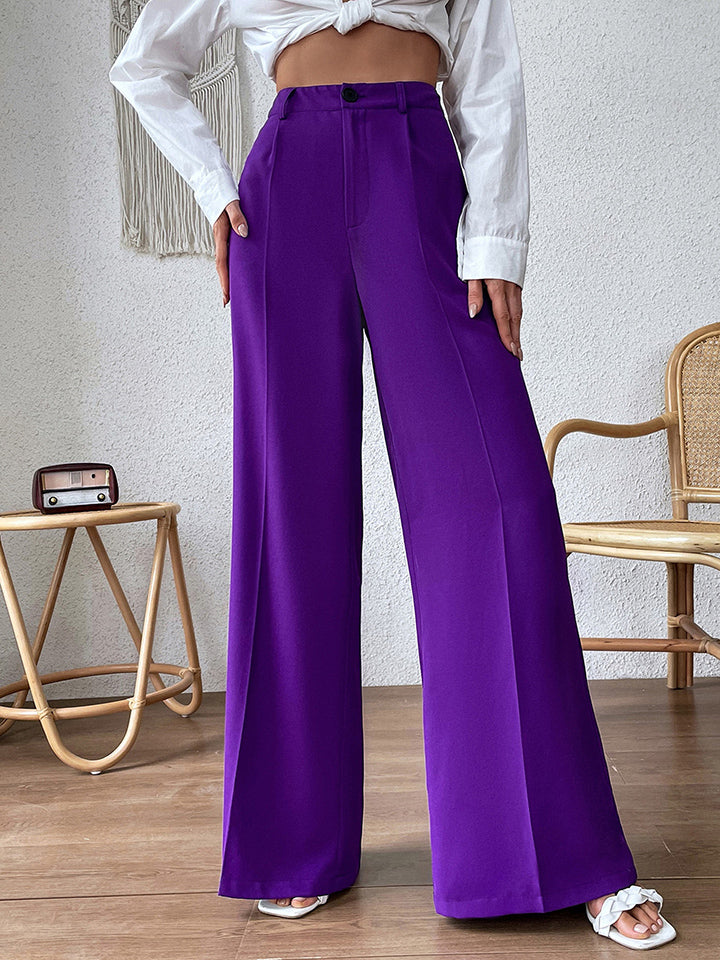 Honey High Waist Wide Leg Pants Purple