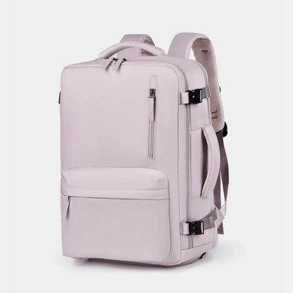 Oxford Cloth Side Pockets Backpack Bag with Handles Pink Purple One Size