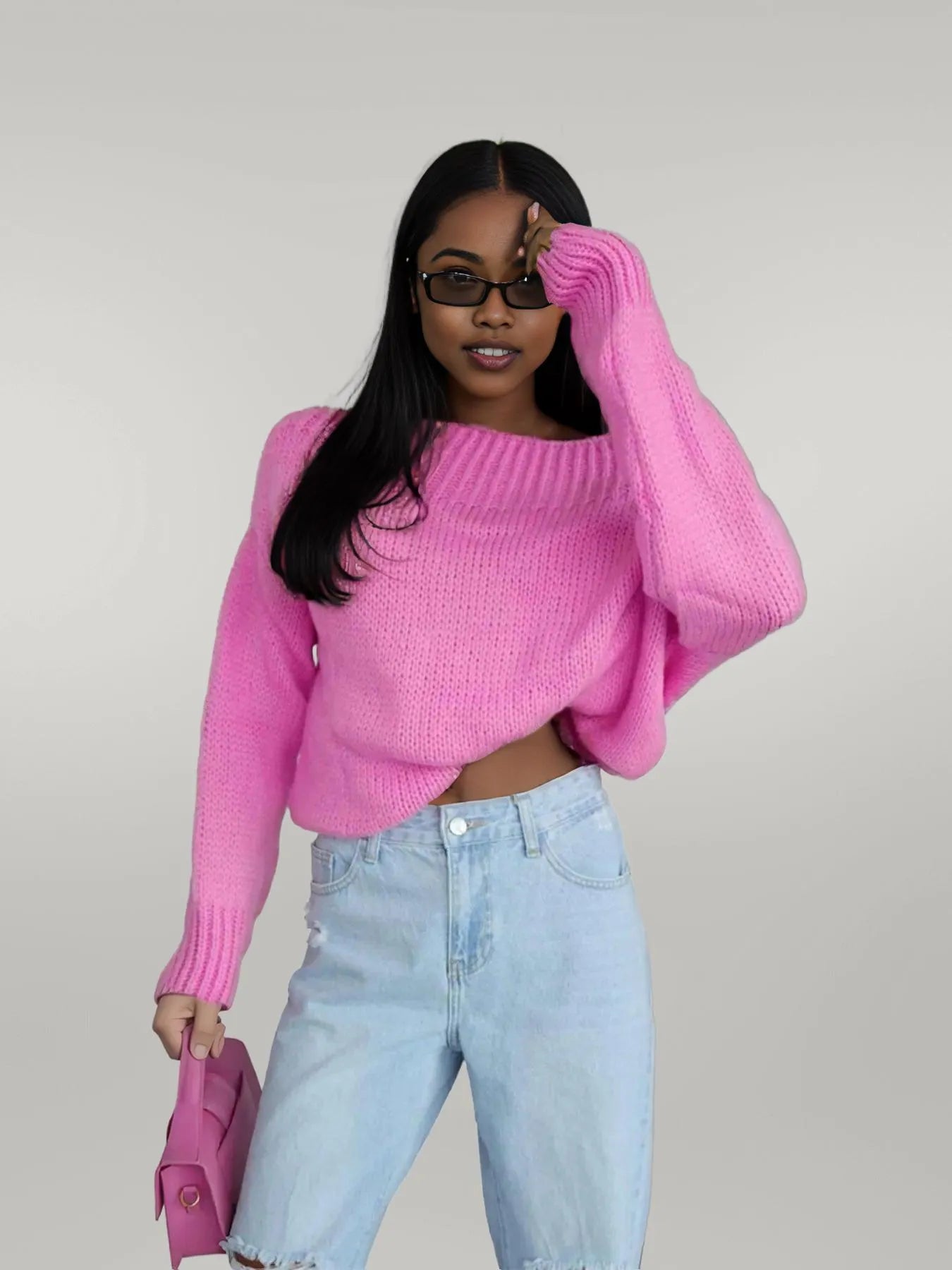 Boat Neck Drop Shoulder Sweater