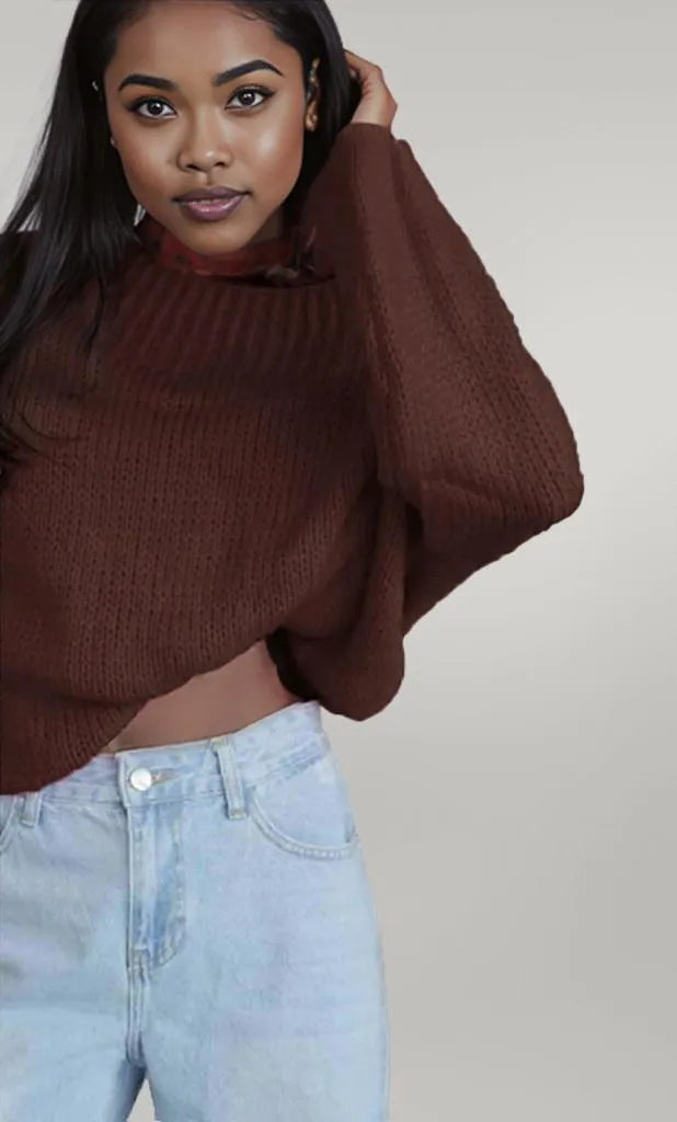 Boat Neck Drop Shoulder Sweater