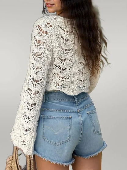 Openwork Flare Sleeve Cover-Up