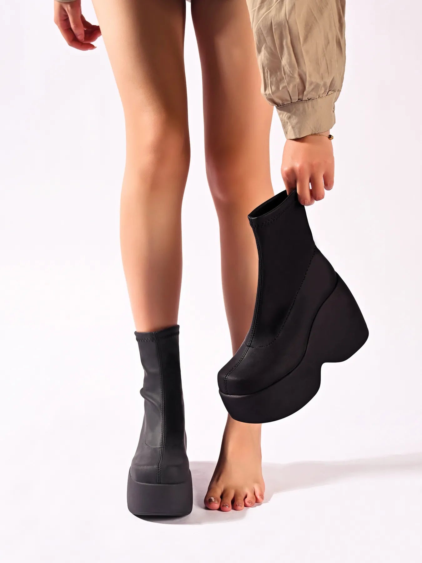 Chunky Platform Wedge Boots