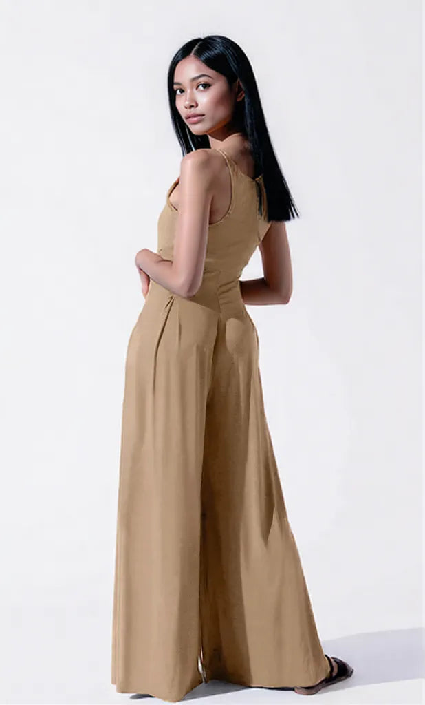 Square Neck Wide Strap Jumpsuit