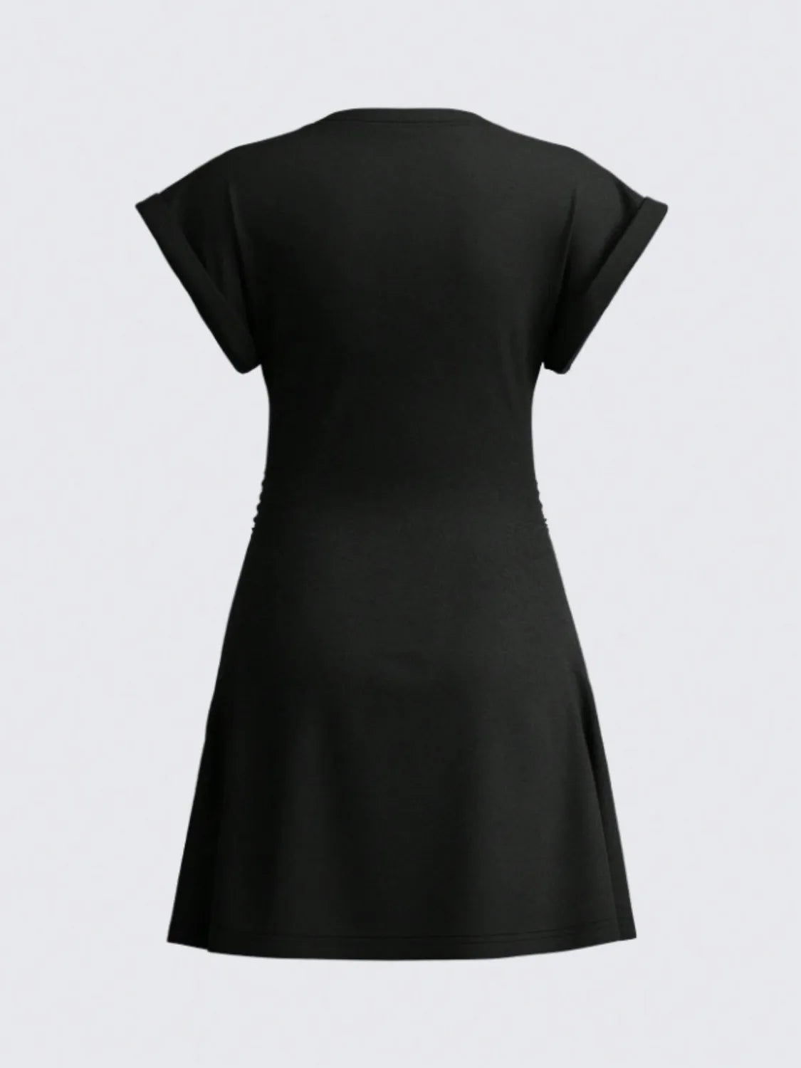 Round Neck Short Sleeve Mini Tee Dress