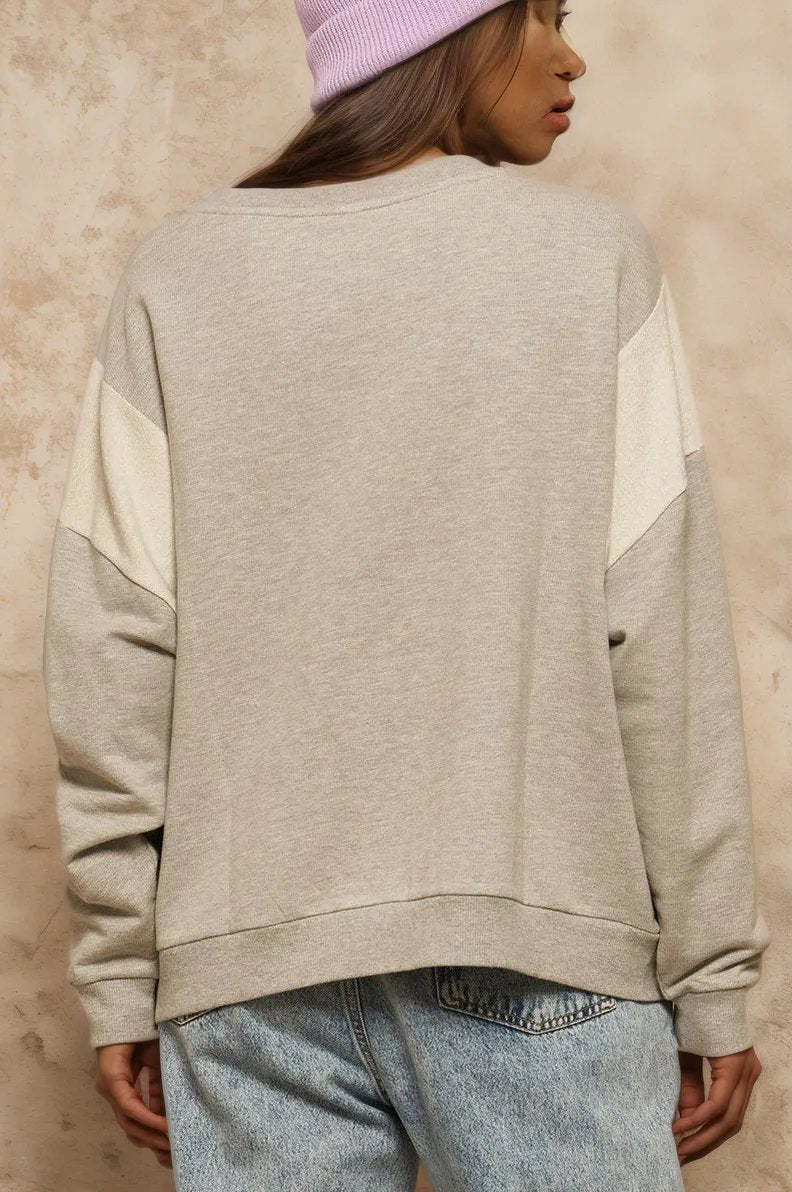 A French Terry Knit Graphic Sweatshirt