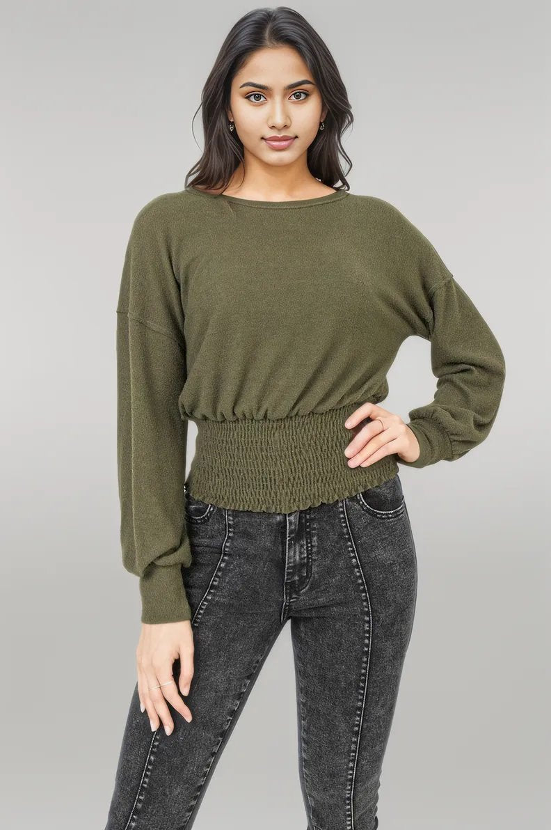 A Knit Top Featuring Wide Neckline L