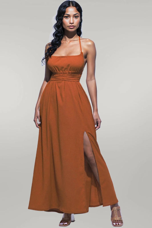 Side Slit Maxi Dress Mocha