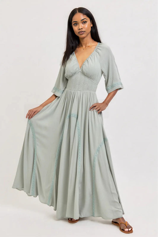 Romantic Flowy Maxi Dress L