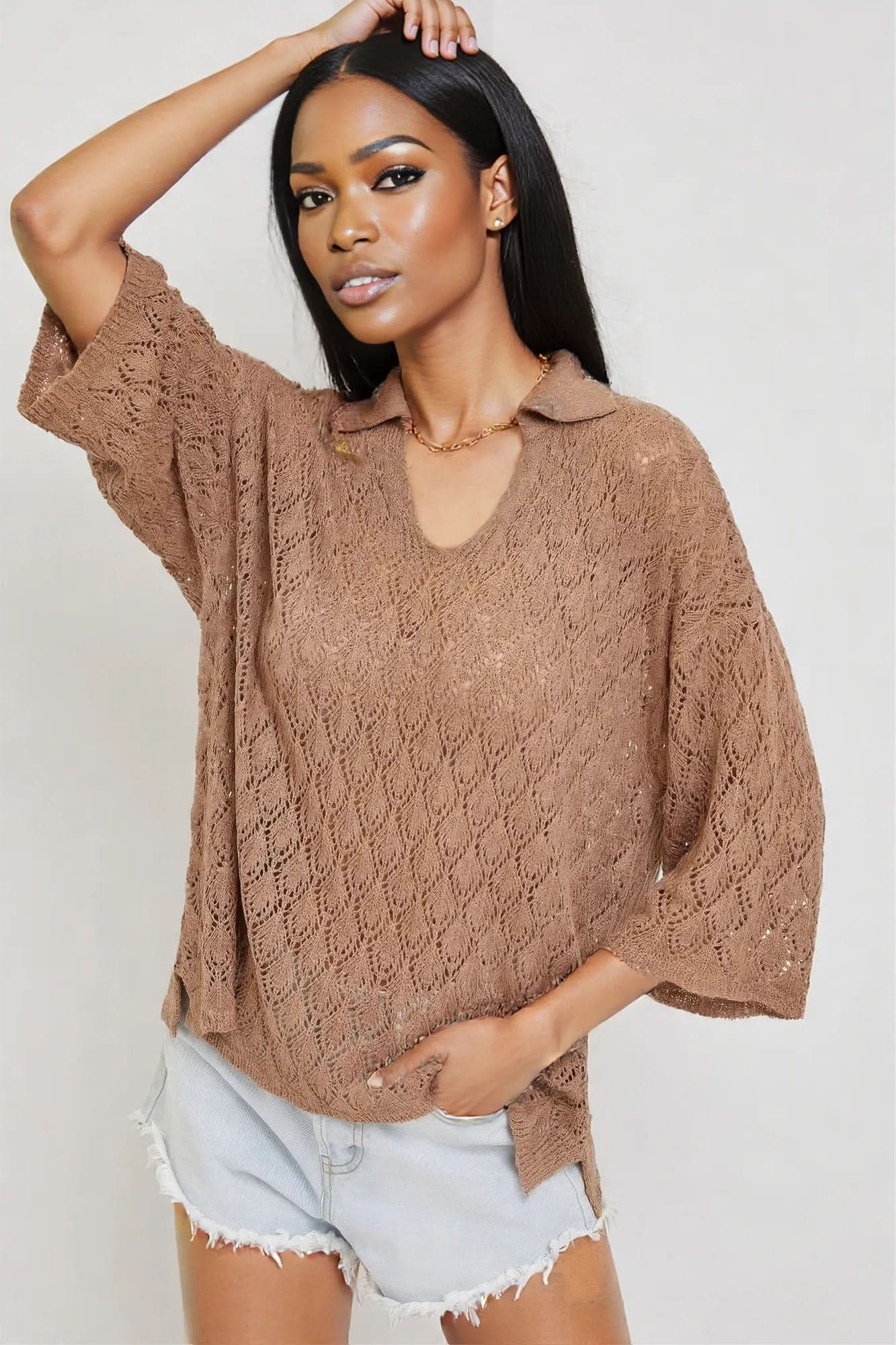 Pointelle Knit Top