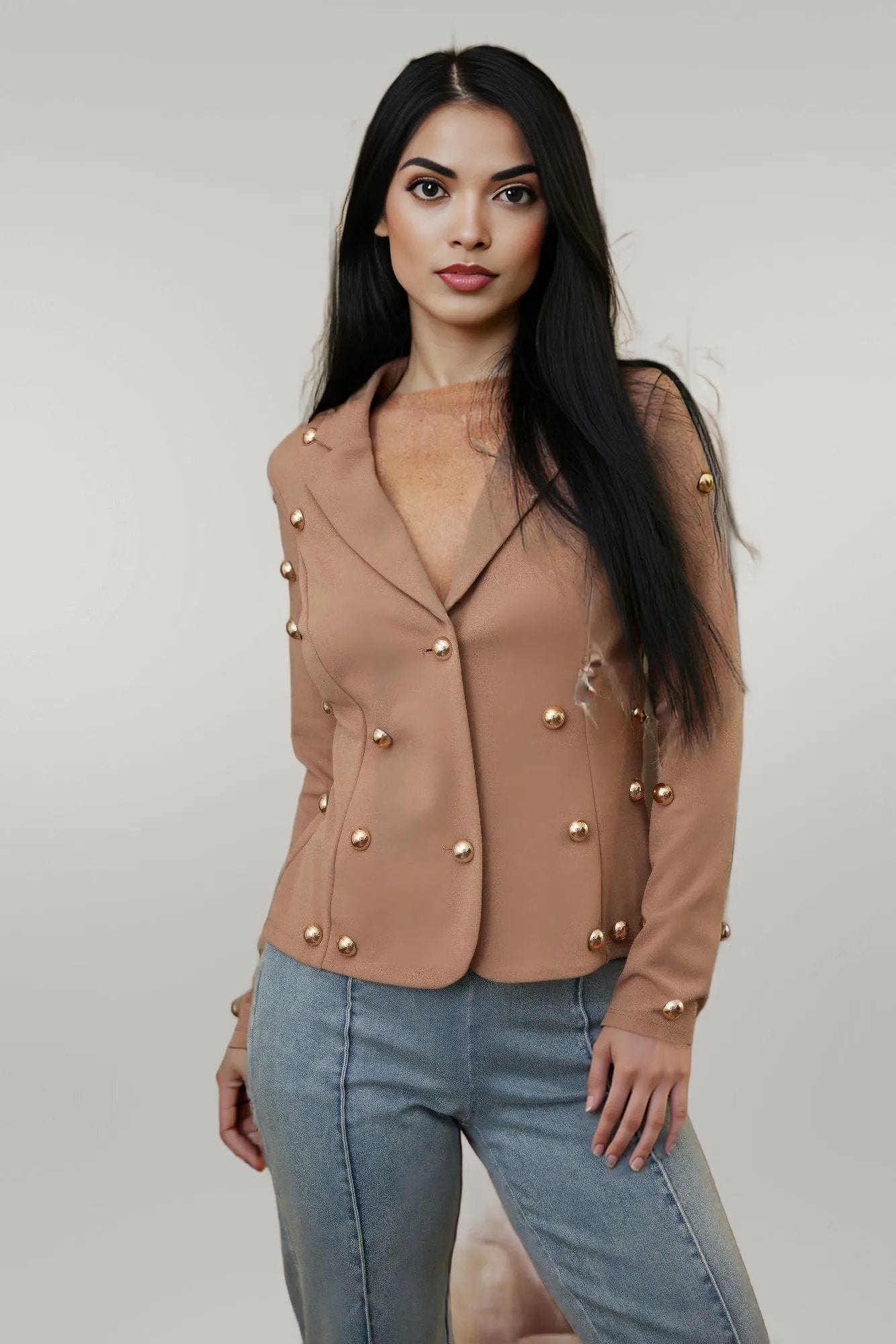 Stud Detailed Fashion Jacket