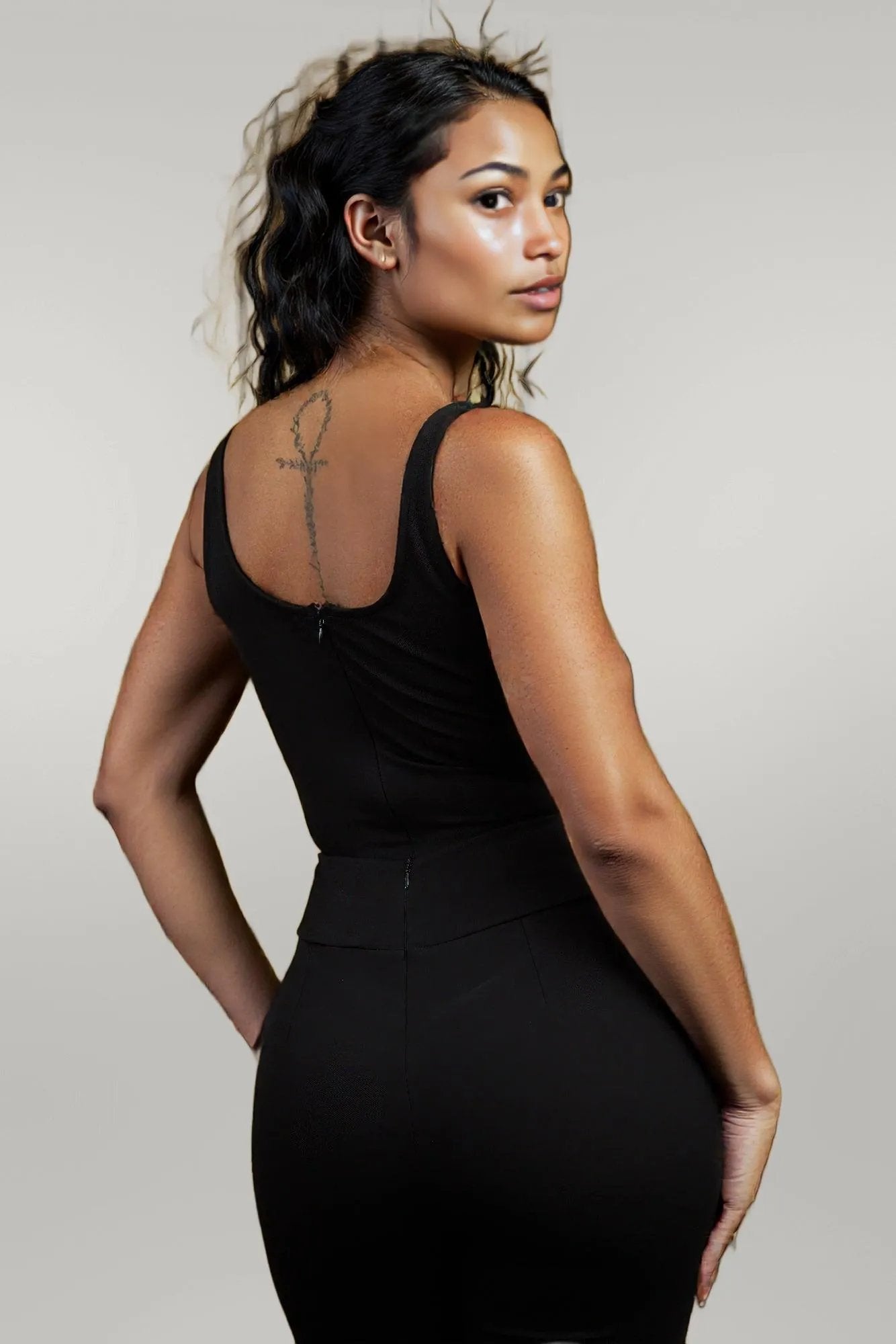 Layered Crystal Stone Strap Bodysuit