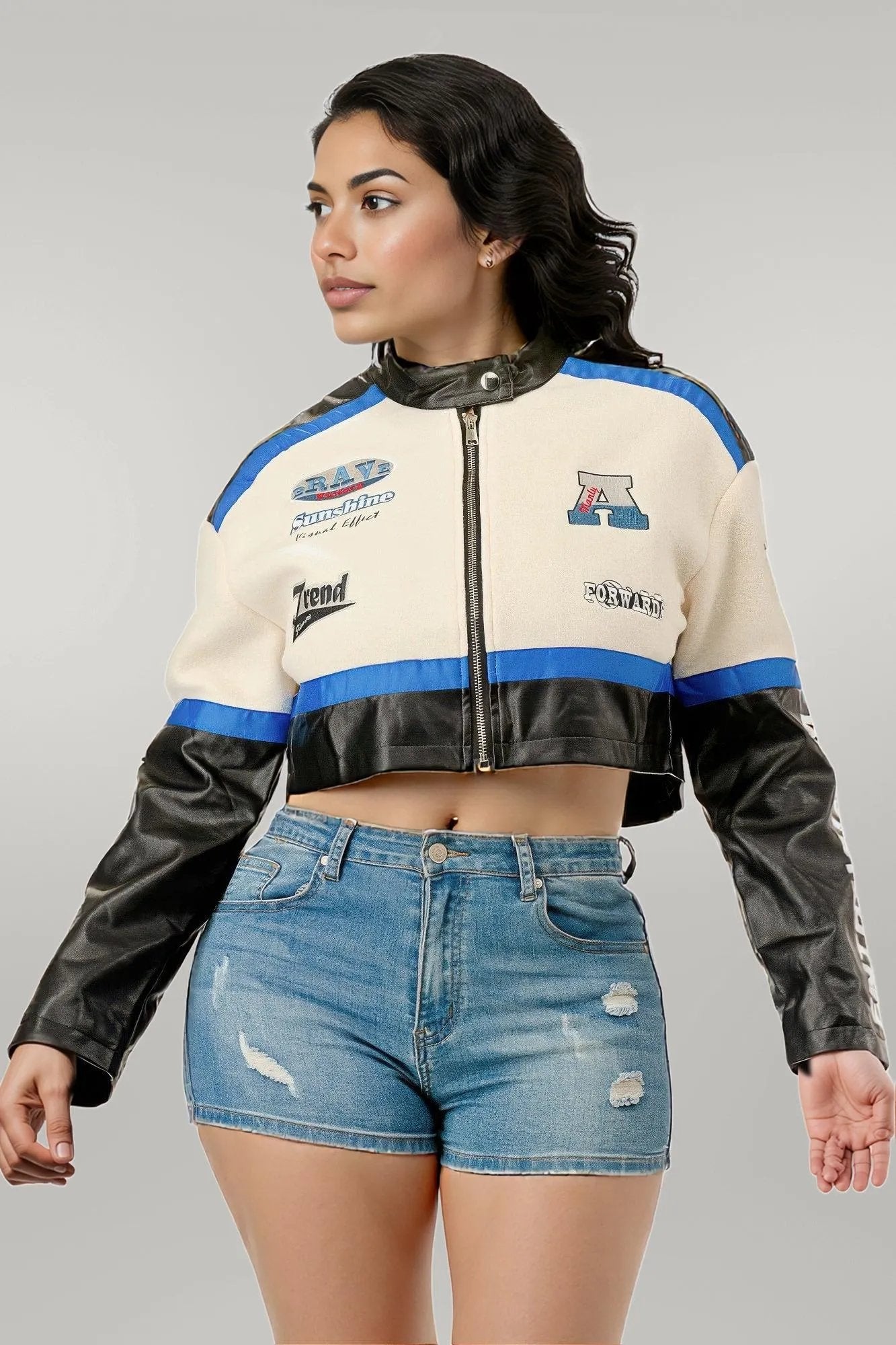 Colorblock Crop Jacket