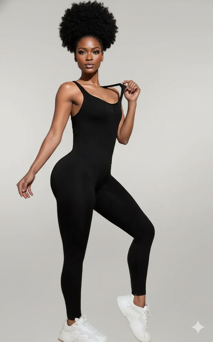 Cutout Wide Strap Active Jumpsuit