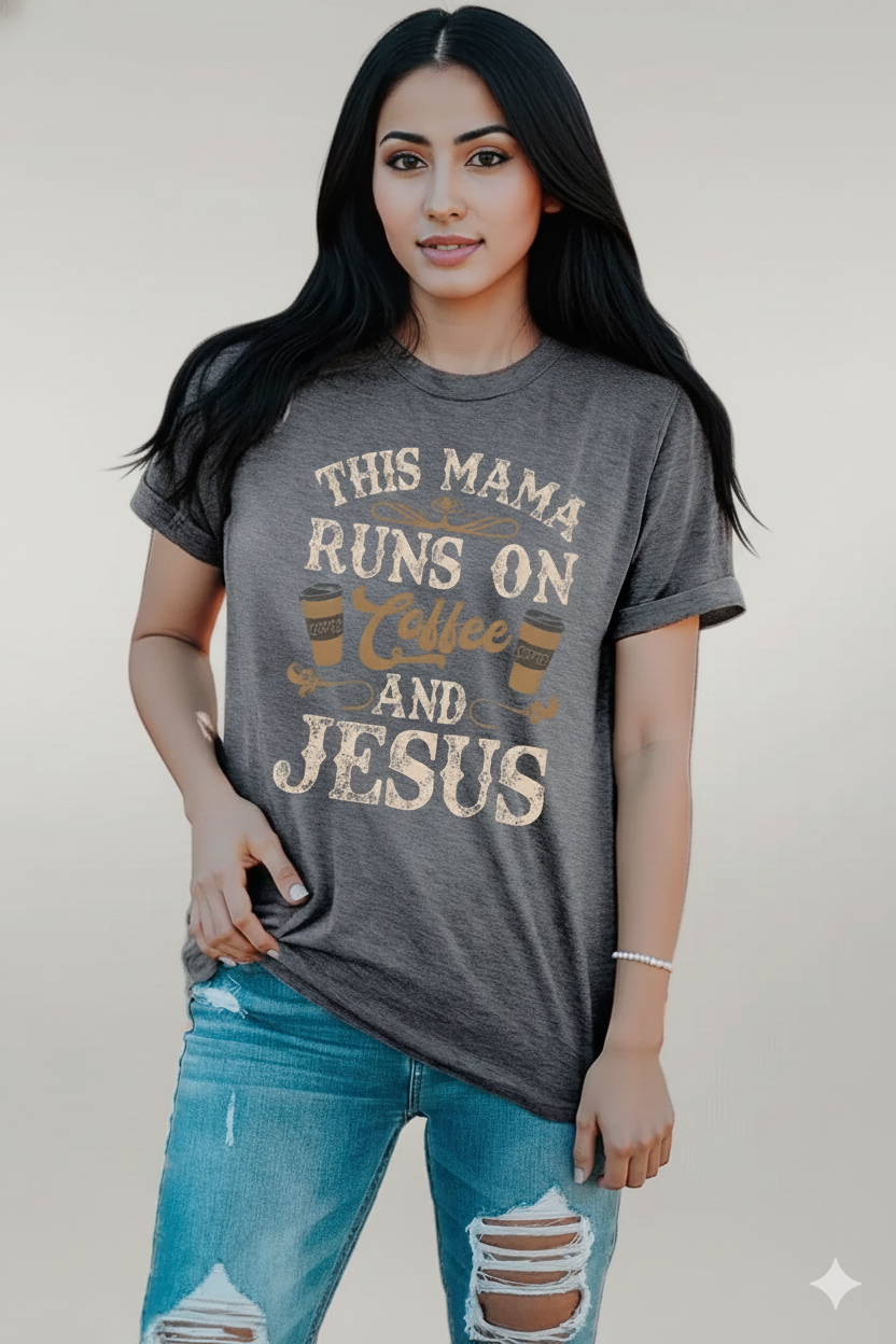 Slogan Graphic Round Neck Tee