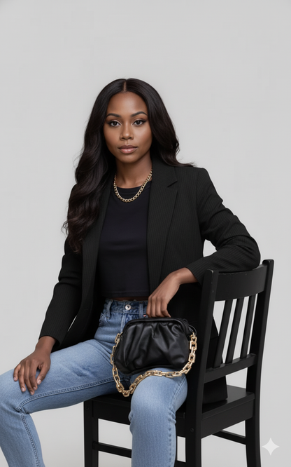 Lapel Collar Long Sleeve Blazer