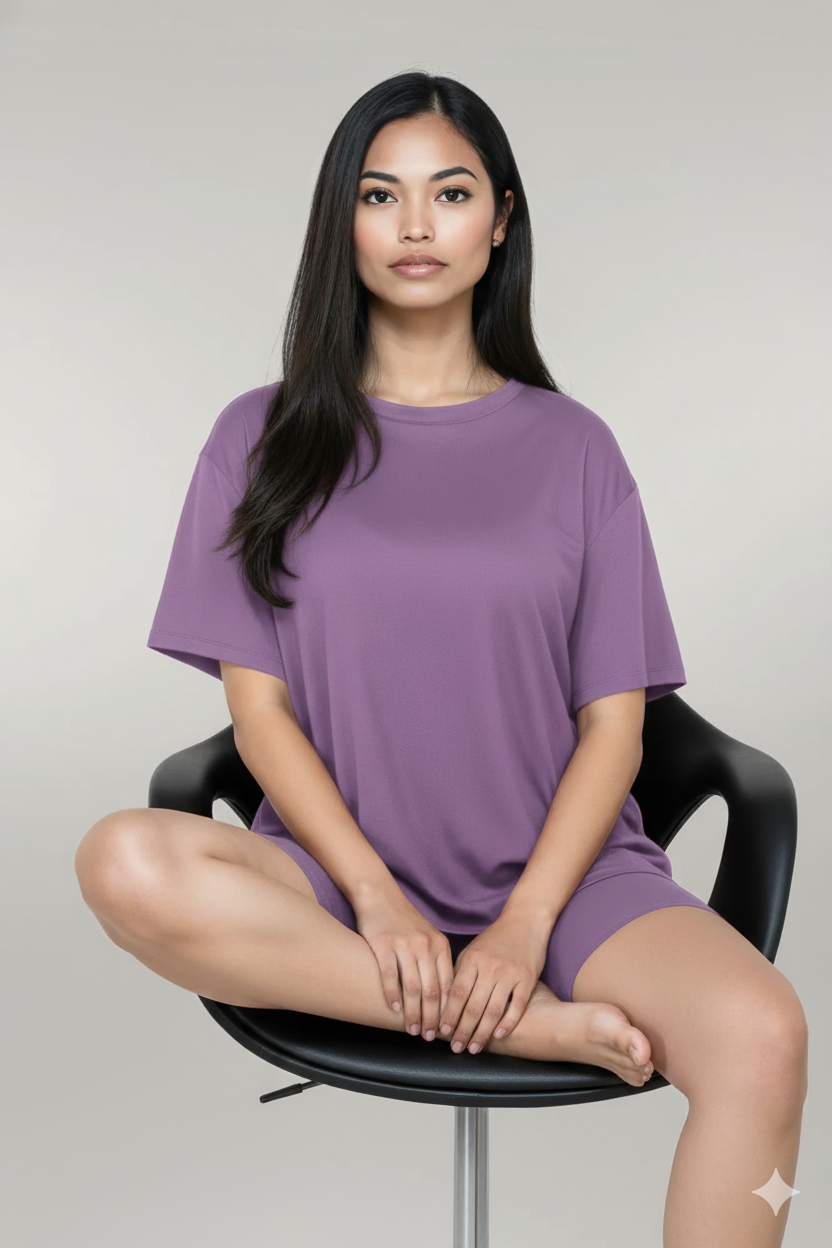 Loose Fit Top & Biker Shorts Set