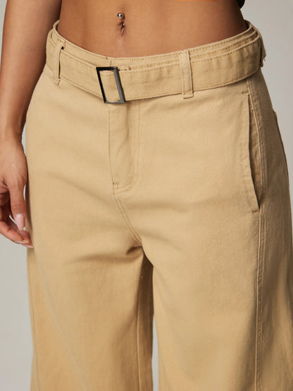 Spring Casual Straight Leg Pants Women Jeans Women Wide Leg Pants with Belt Jeans Women