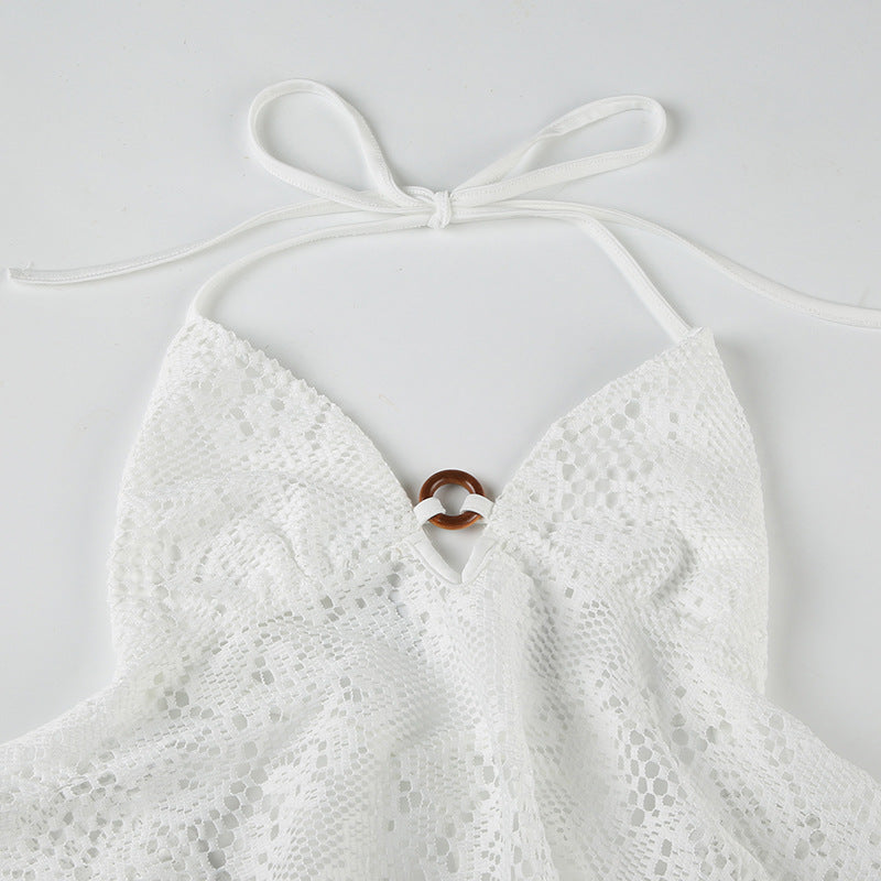 Bohemian Hollow Out Cutout Sexy V neck Lace Vest