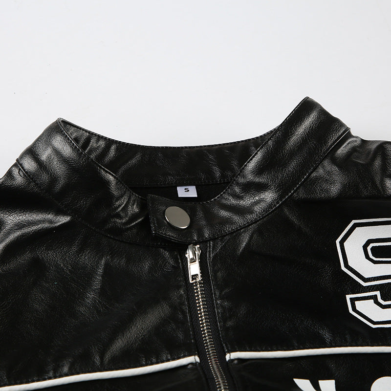 Personality Locomotive PU Leather Jacket