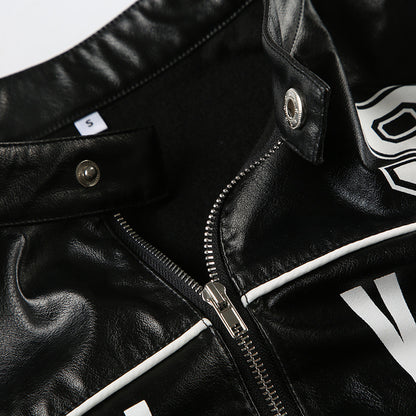 Personality Locomotive PU Leather Jacket
