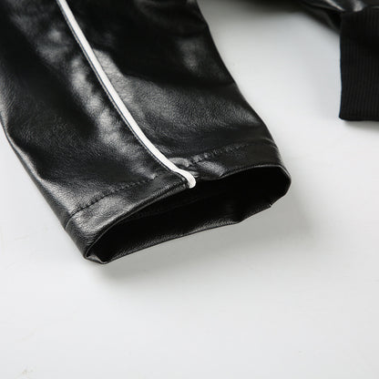 Personality Locomotive PU Leather Jacket