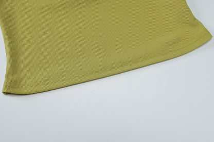Knitted Vest Sexy Slim Halter Solid Color Top