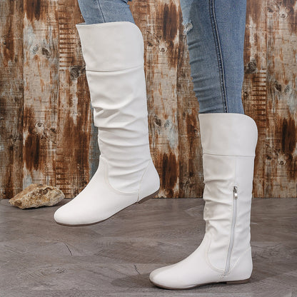 High Top Side Simple Zipper Fashionable Comfortable Boots