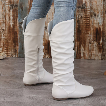 High Top Side Simple Zipper Fashionable Comfortable Boots