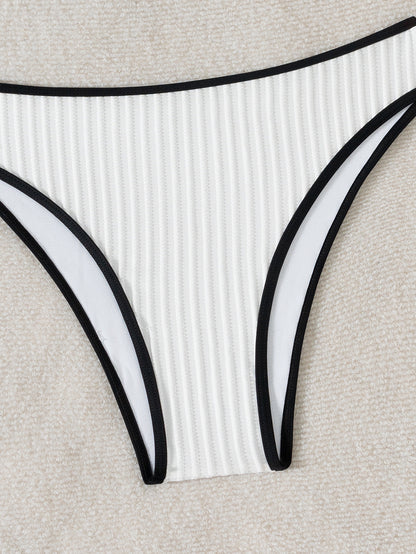 Black White Swimsuit Bare Back Sexy Swimsuit