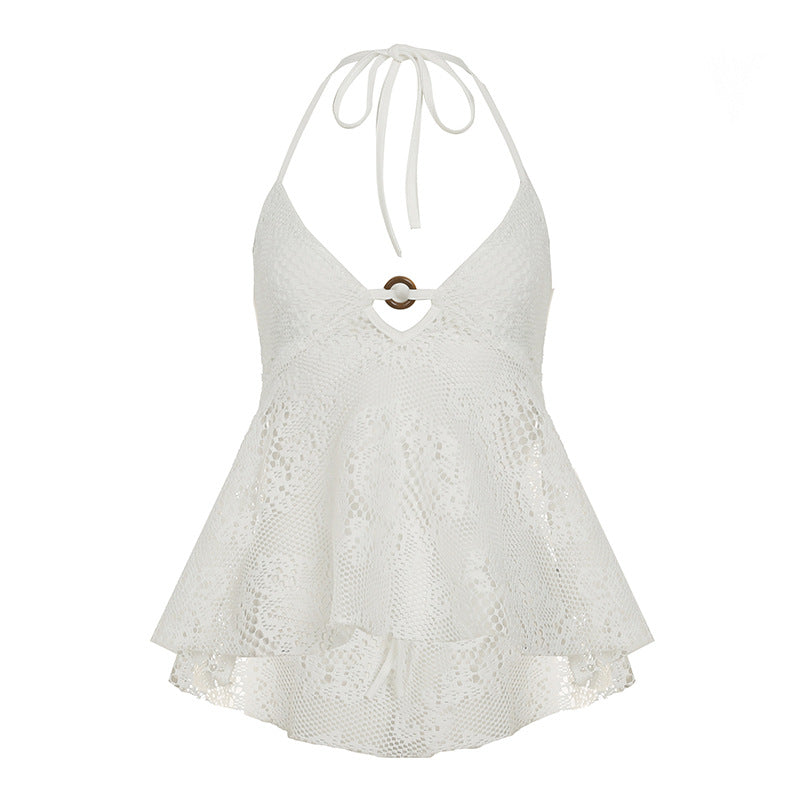 Bohemian Hollow Out Cutout Sexy V neck Lace Vest