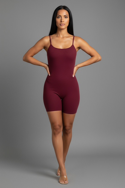 Ribbed Bodycon Romper