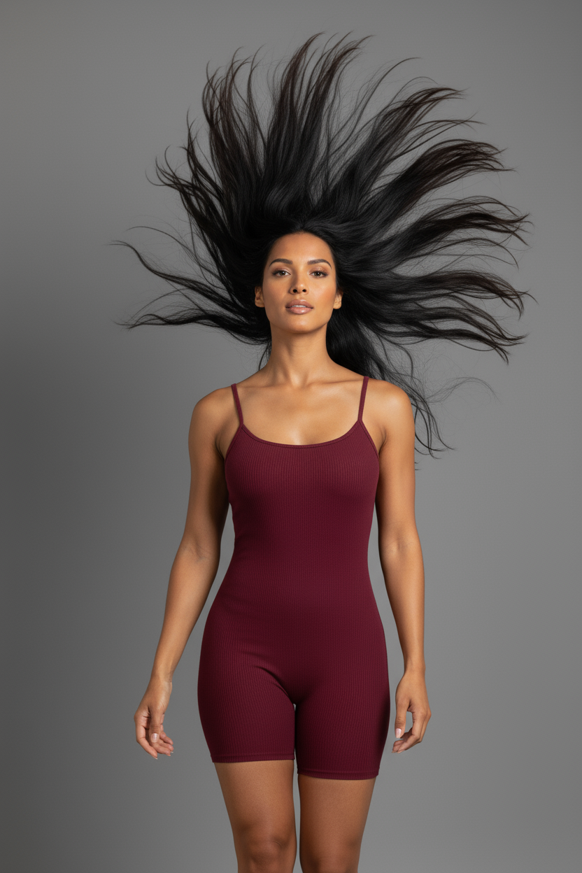 Ribbed Bodycon Romper