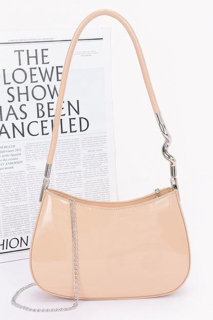 Enamel Shoulder Bag Nude