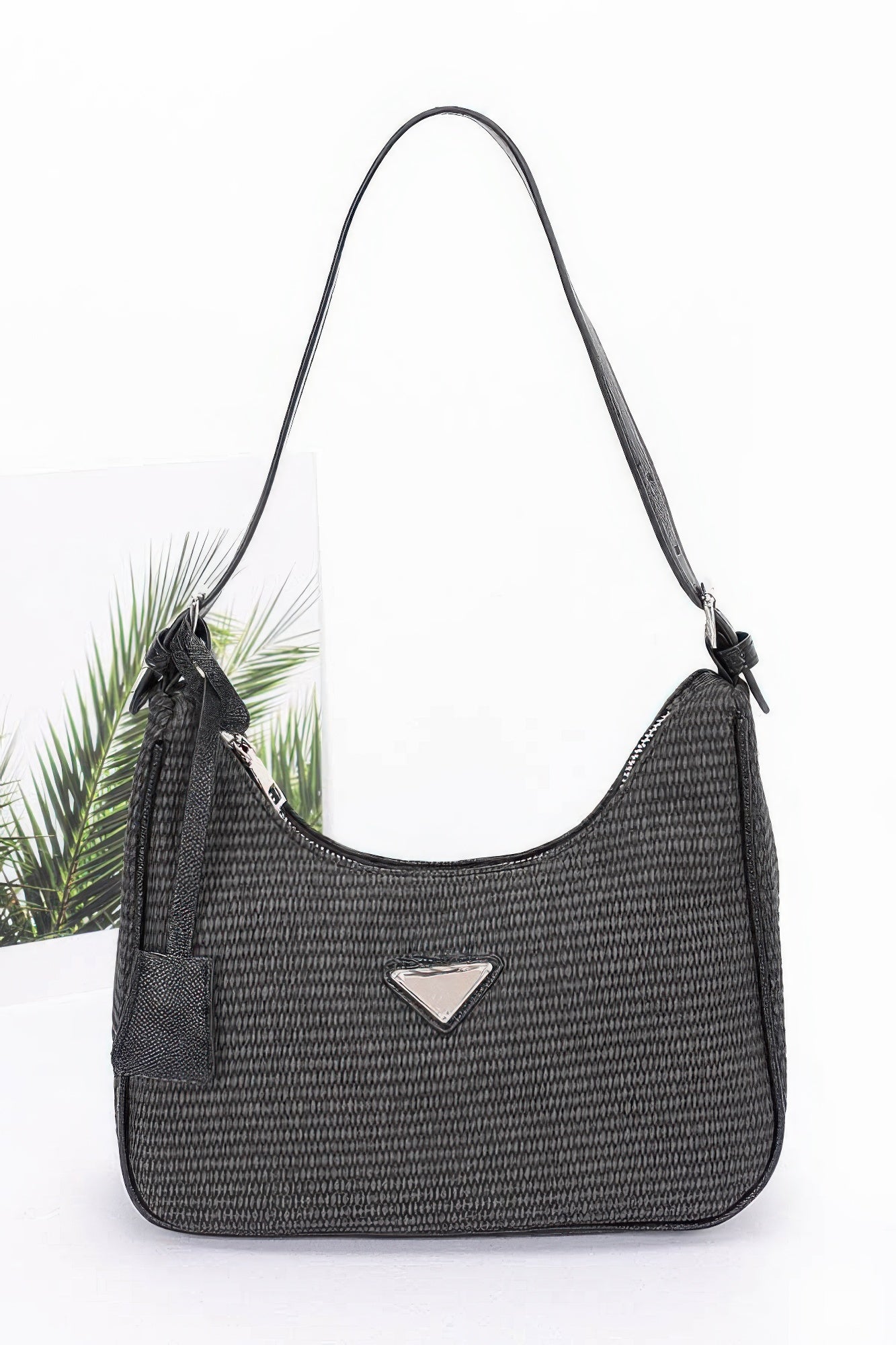 Faux Leather Shoulder Bag Black