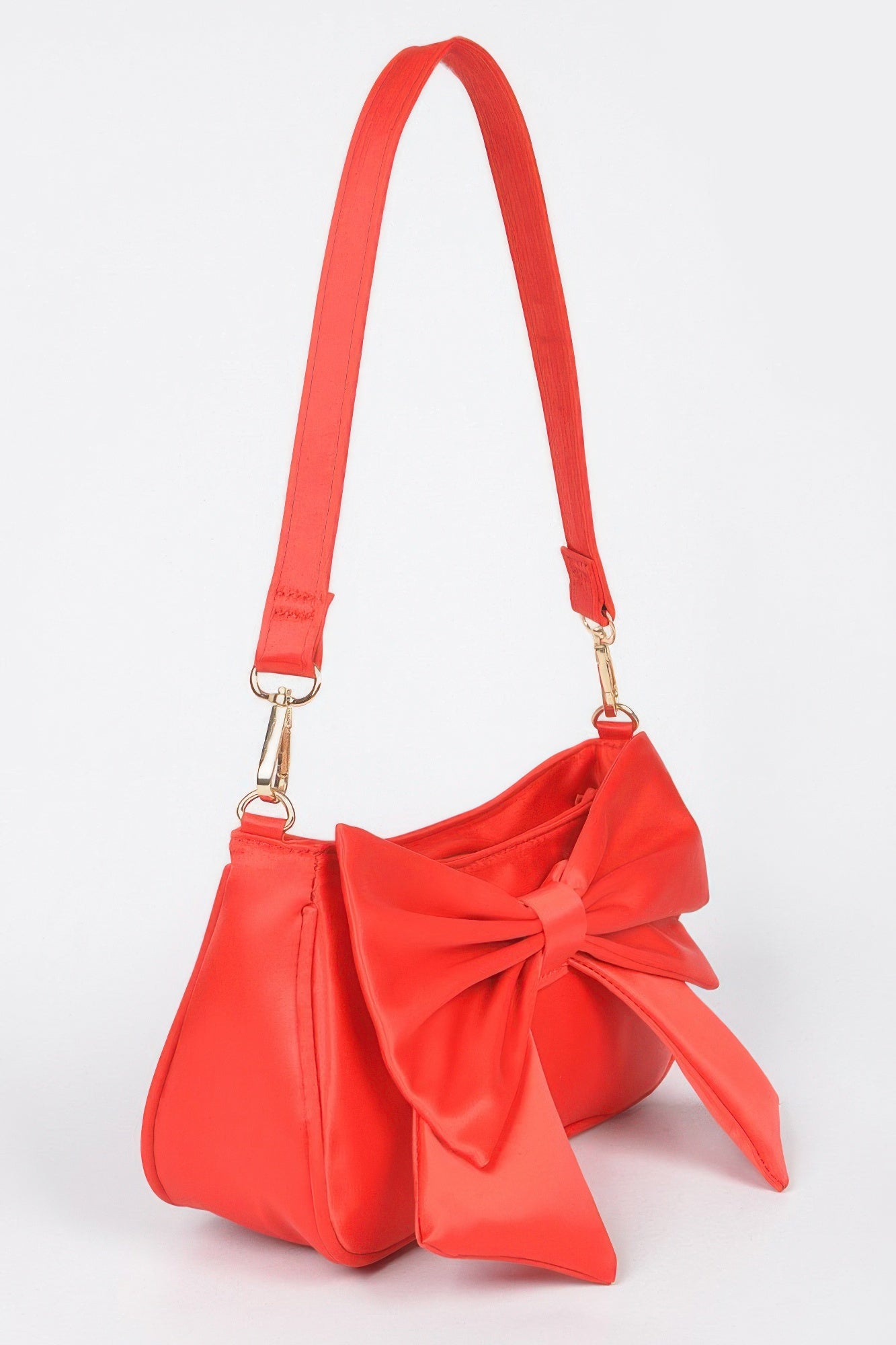 Satin Bow Front Shoulder Bag