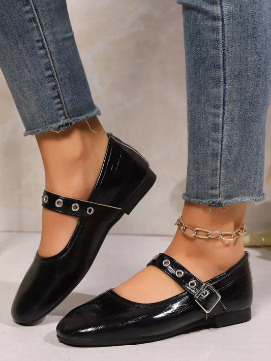 Round Toe Mary Jane Loafers